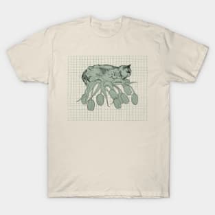 Cat on Tulips T-Shirt